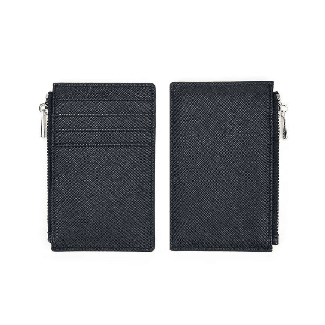 Personalised Saffiano Leather Card Holder Zip Wallet