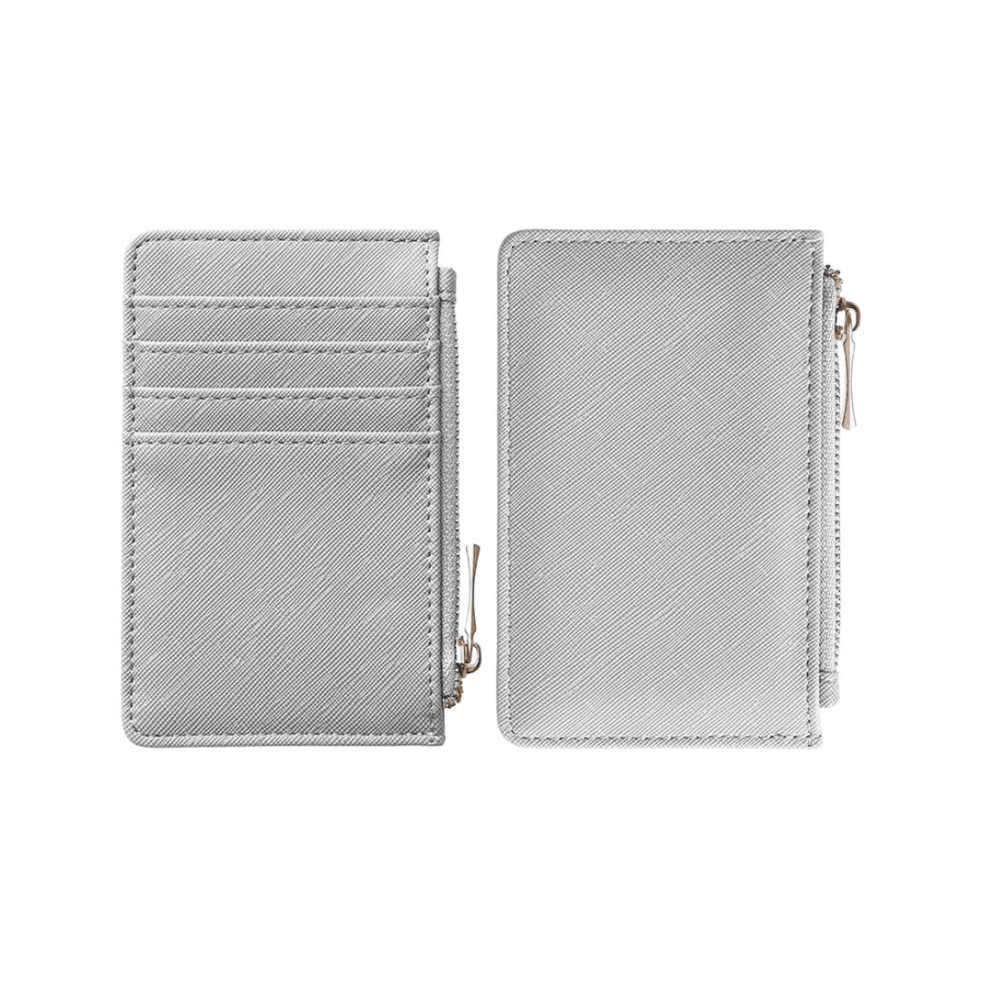 Personalised Saffiano Leather Card Holder Zip Wallet