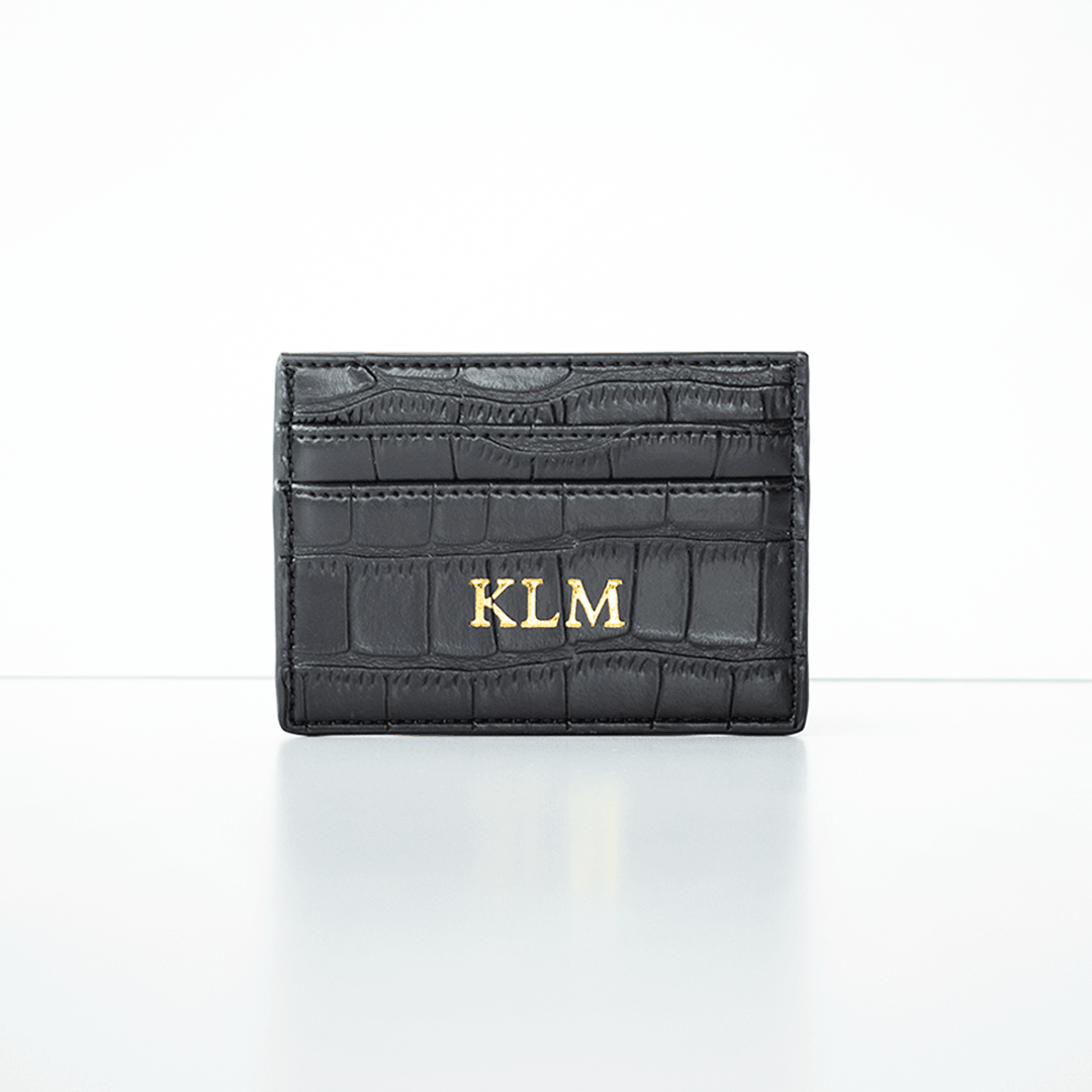 The Best Black Croc Leather Card Holder | Croc Leather Card Holder 