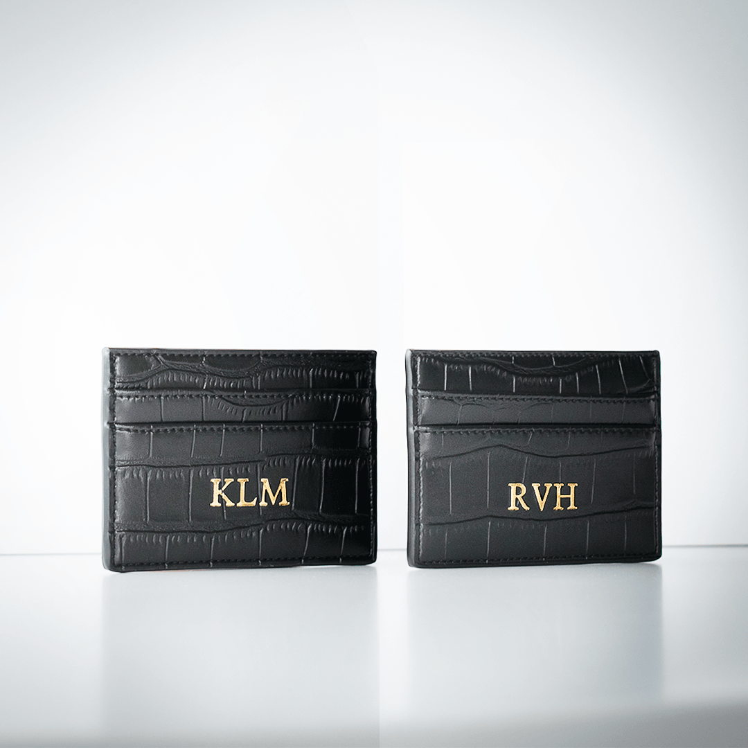 Black Croc Leather Card Holder | Using High Quality Material 