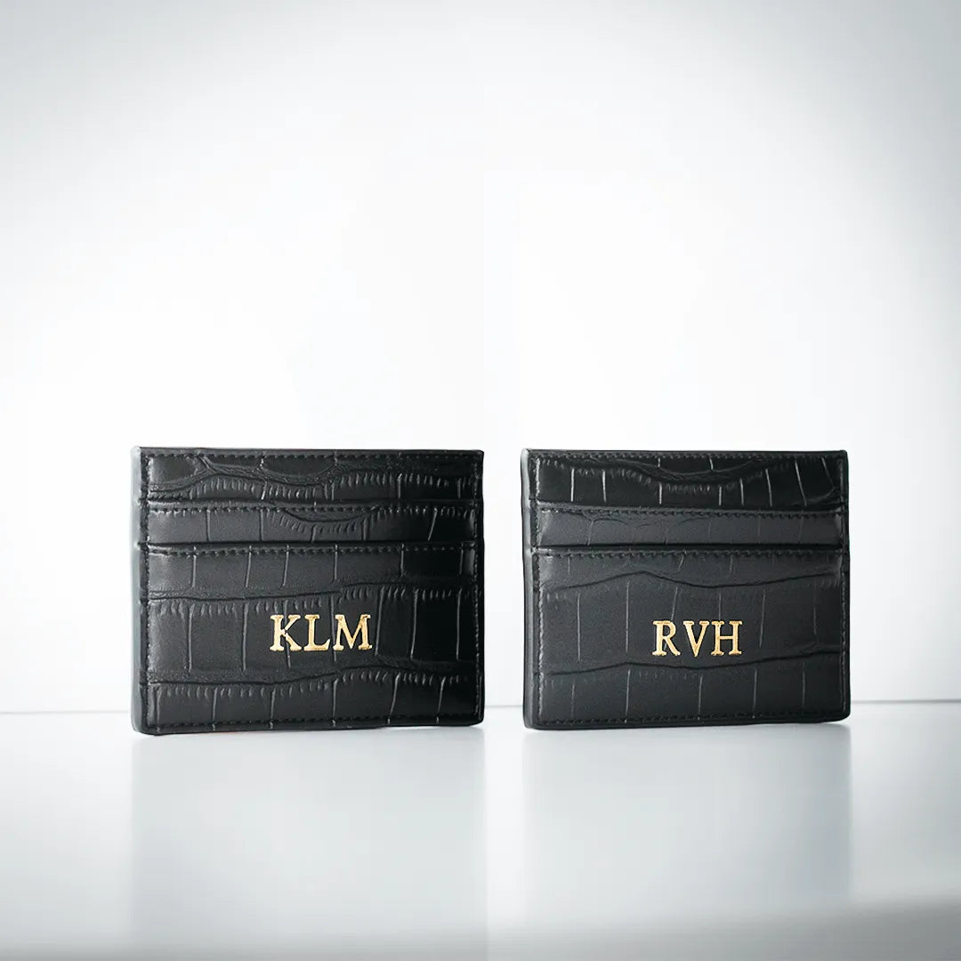 Black Croc Leather Card Holder | Using High Quality Material 