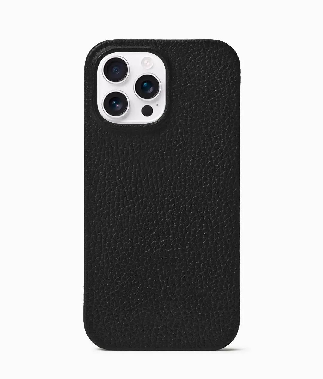 Black Pebble Vegan Leather Letter Phone Case