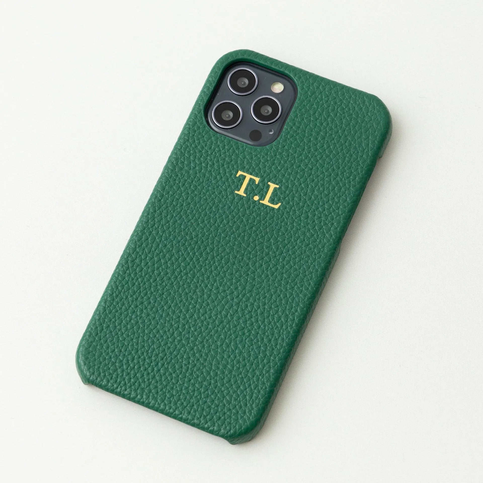 Green Pebble Vegan Leather Phone Case | iPhone 12, iPhone 13, iPhone 14 or iPhone 15 