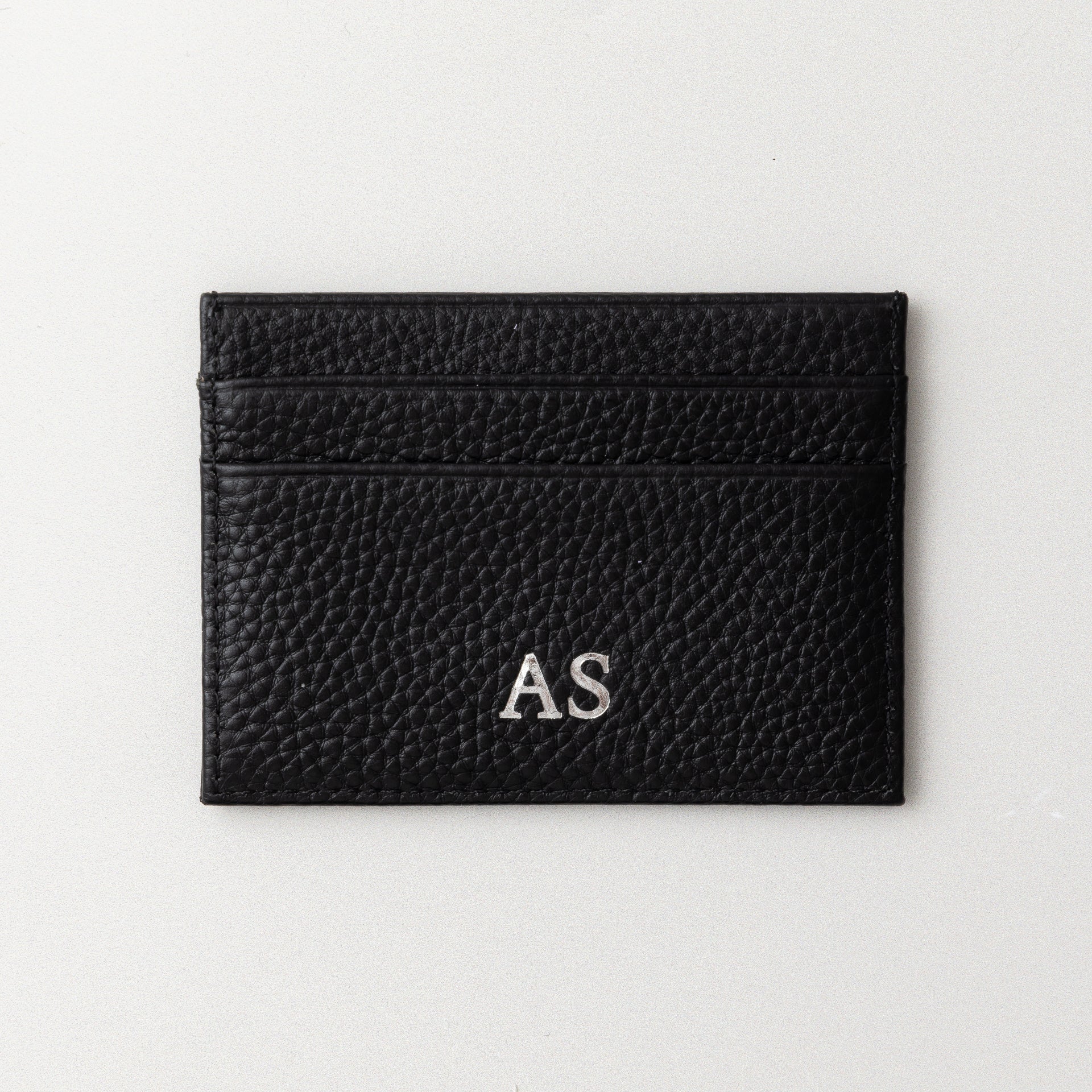 Genuine Pebble Leather Card Holder