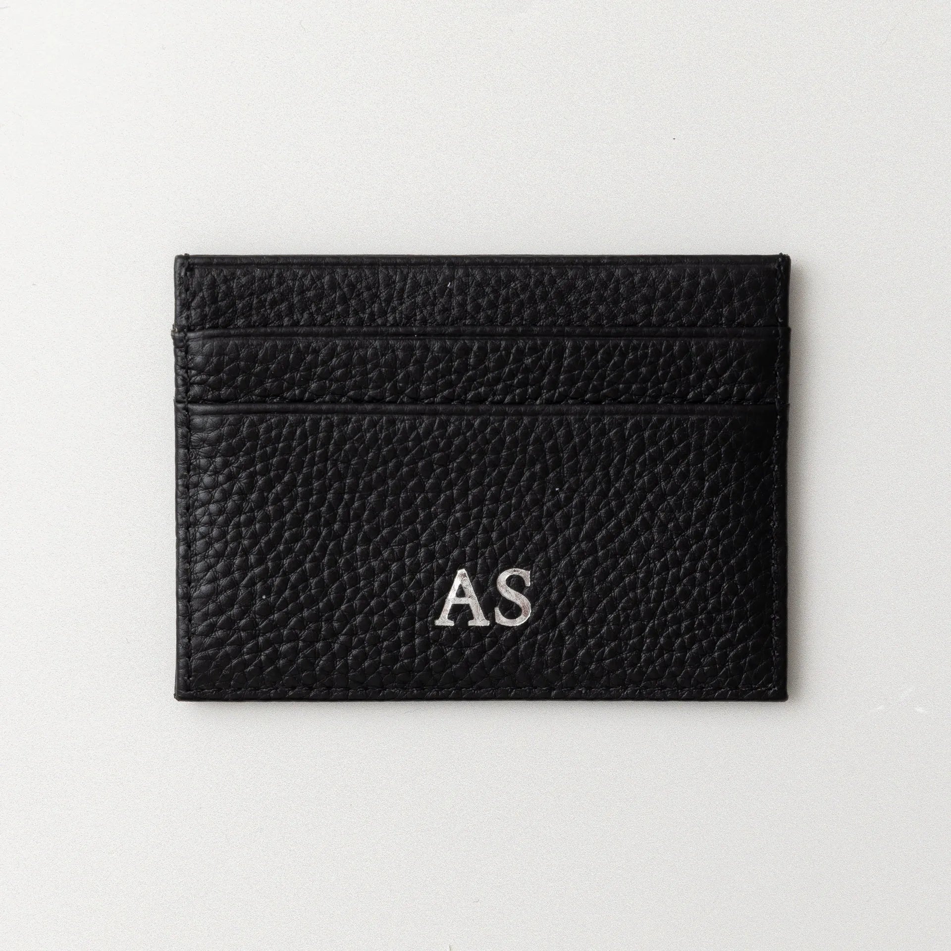 Genuine Pebble Leather Card Holder