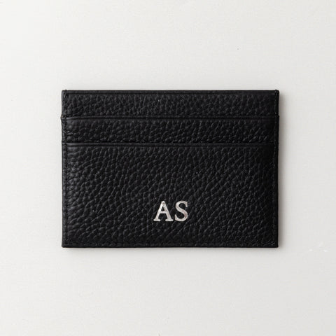 Genuine Pebble Leather Card Holder