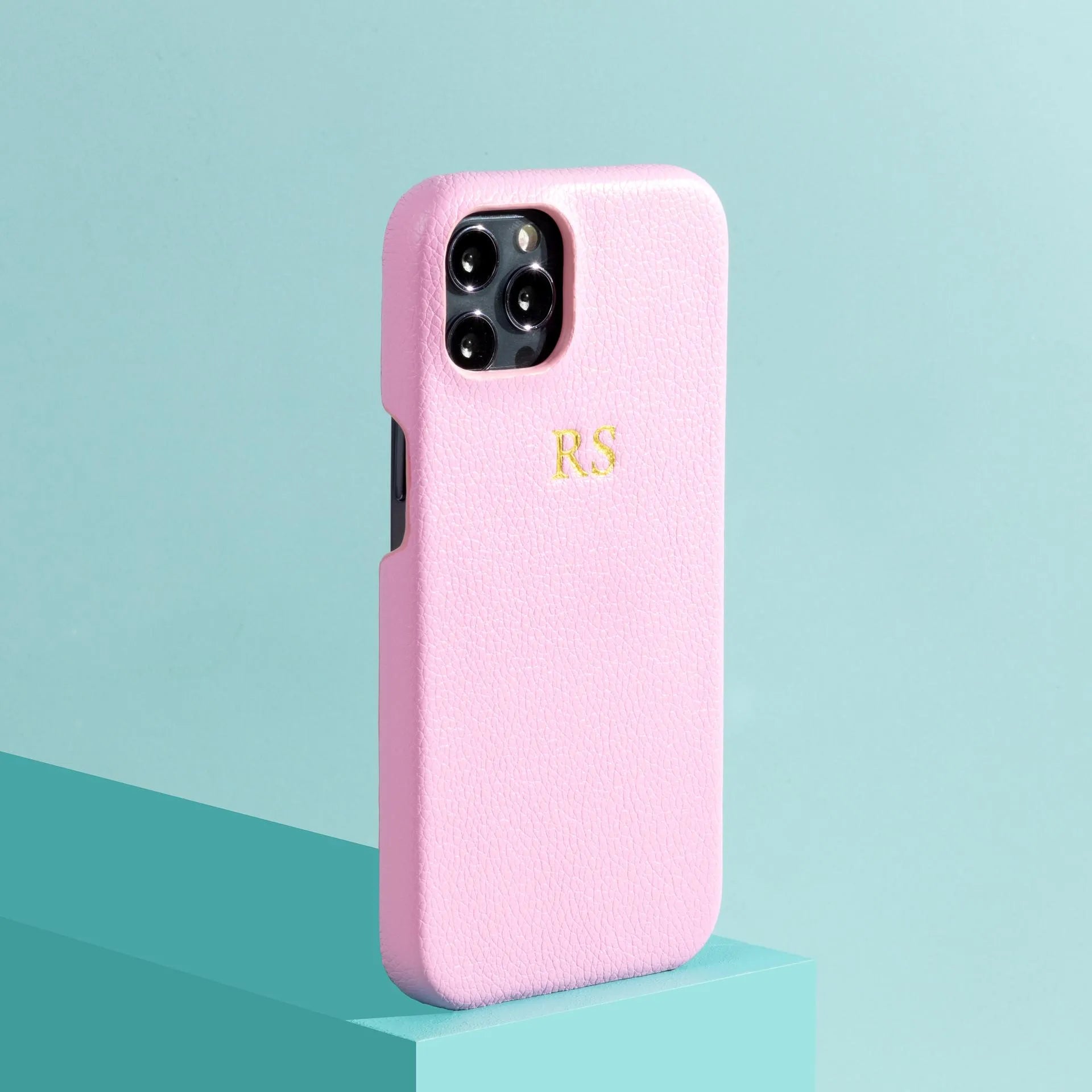 Pink Pebble Vegan Leather Phone Case using 100% High quality Leather 