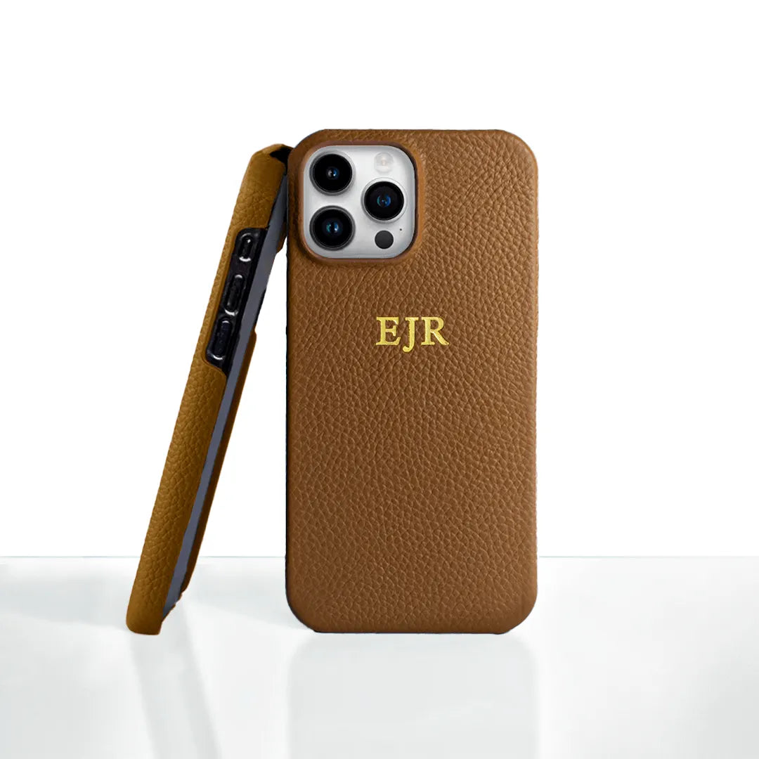 The Best Tan Pebble Genuine Leather Phone Case