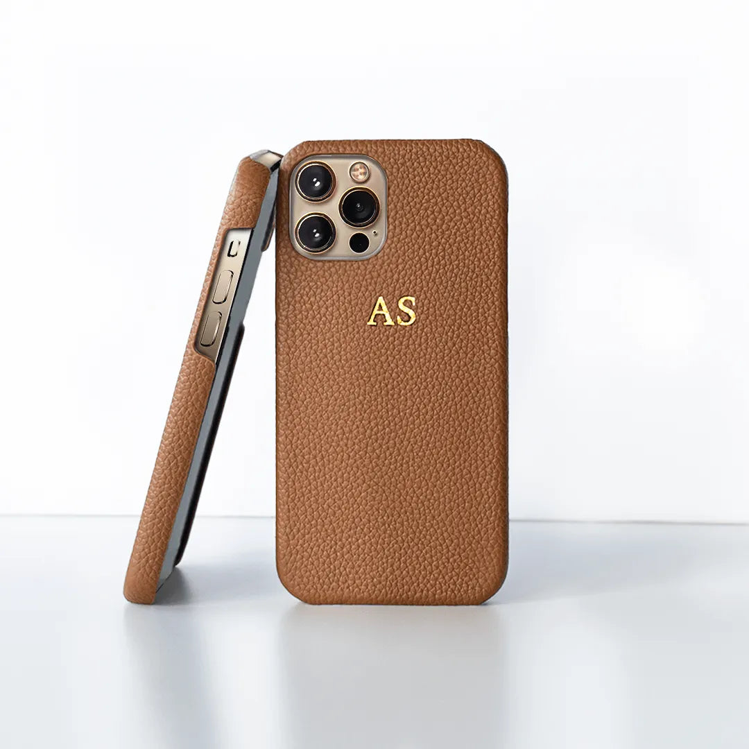 The Best Tan Pebble Genuine Leather Phone Case Using 100% High Quality Leather 