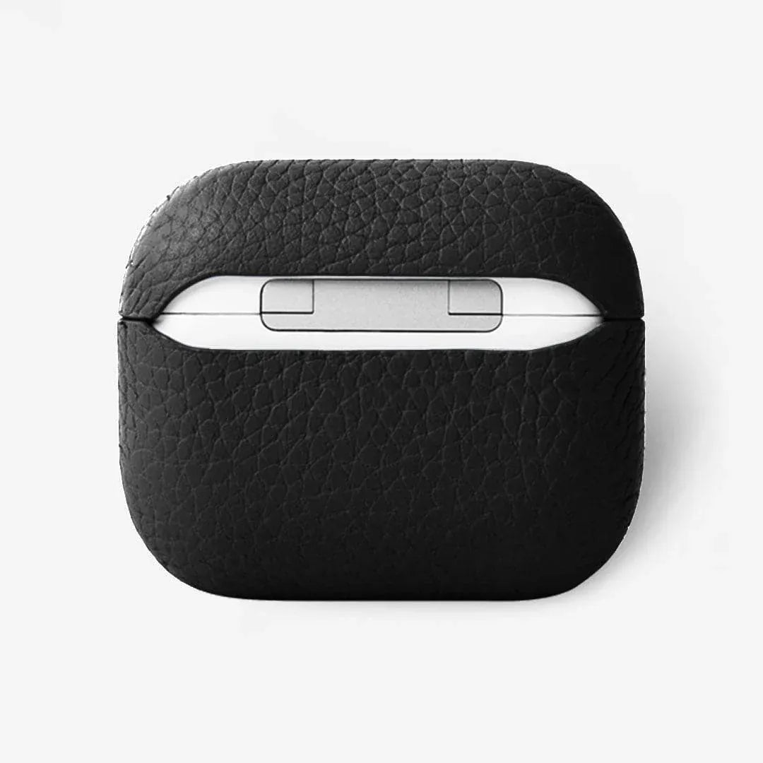 Personalised Leather AirPods Case Black