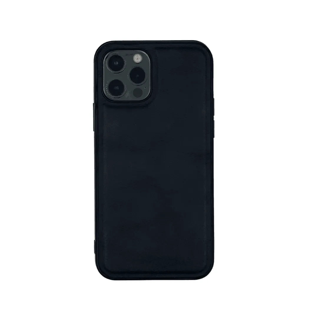 Smooth Leather Phone Case | Black & Grey