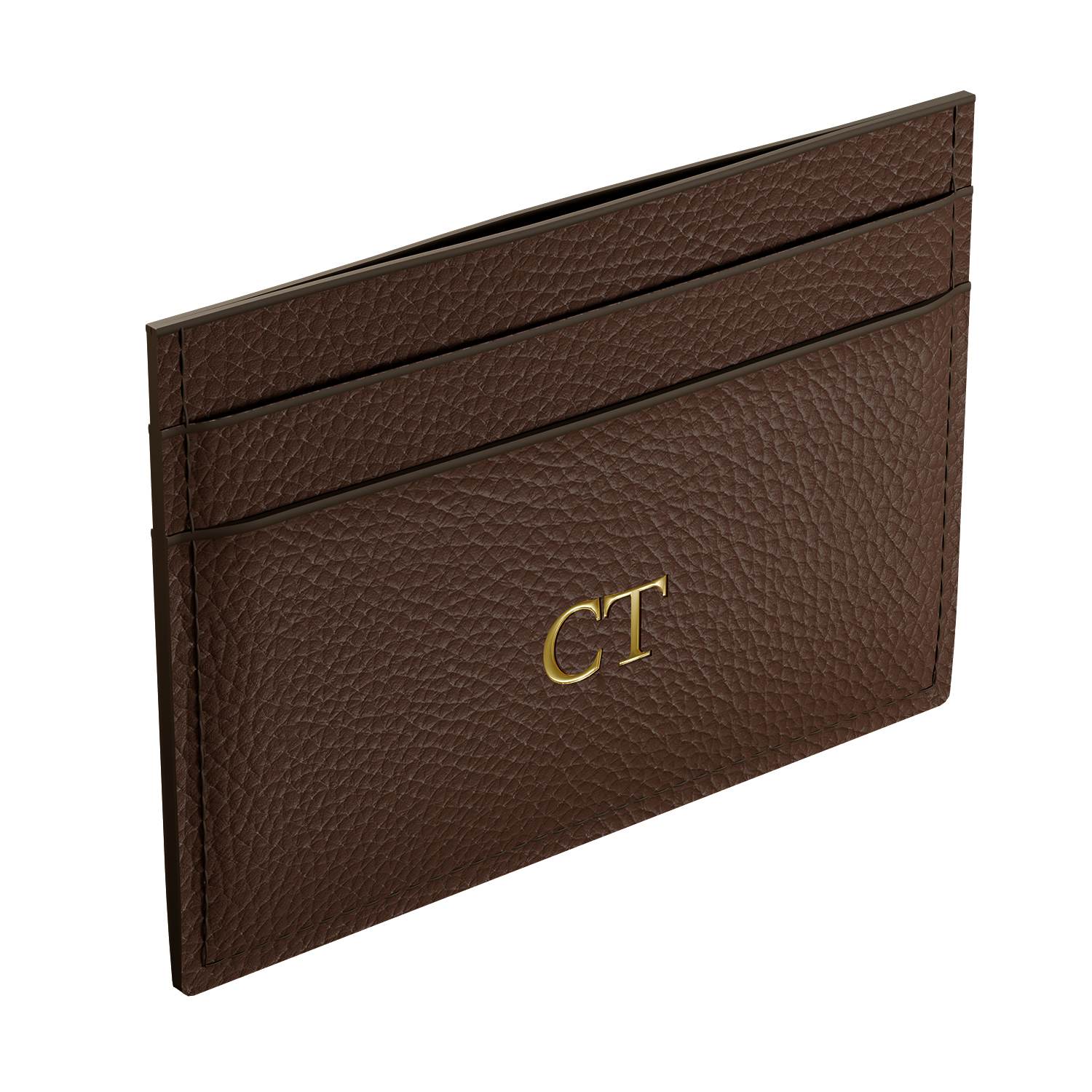 Brown Genuine Pebble Leather Gift Set | Phone Case & Card Holder
