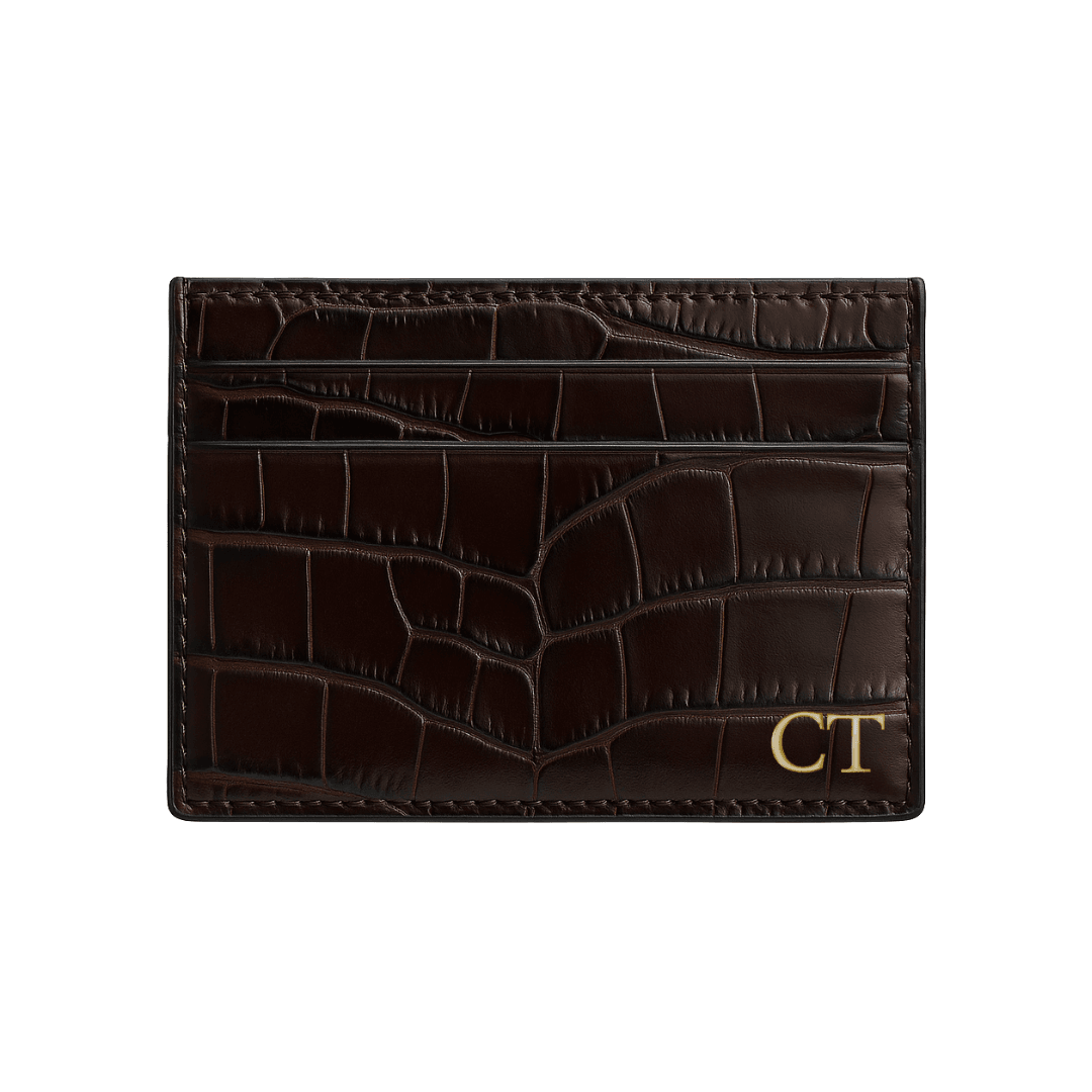 Croc Leather Card Holder