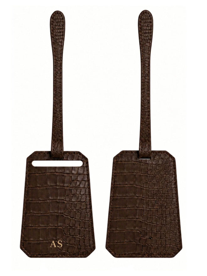 Croc Leather Personalised Luggage Tag