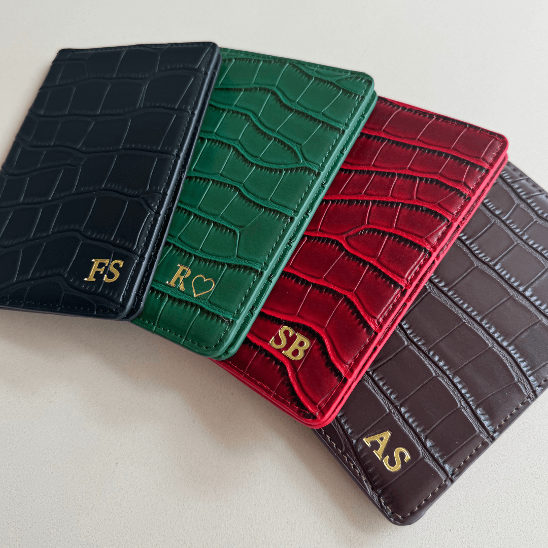 Croc Leather Passport Holder