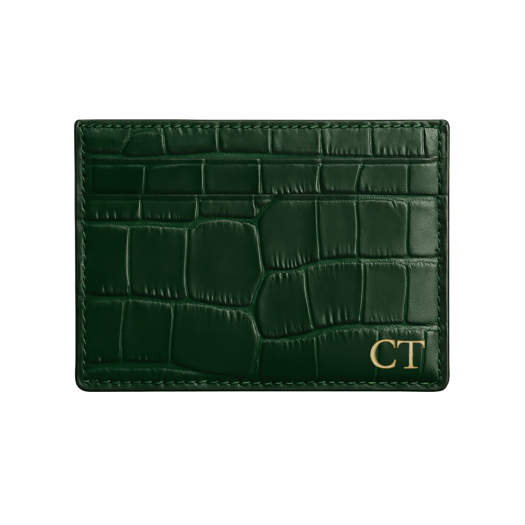 Croc Leather Card Holder