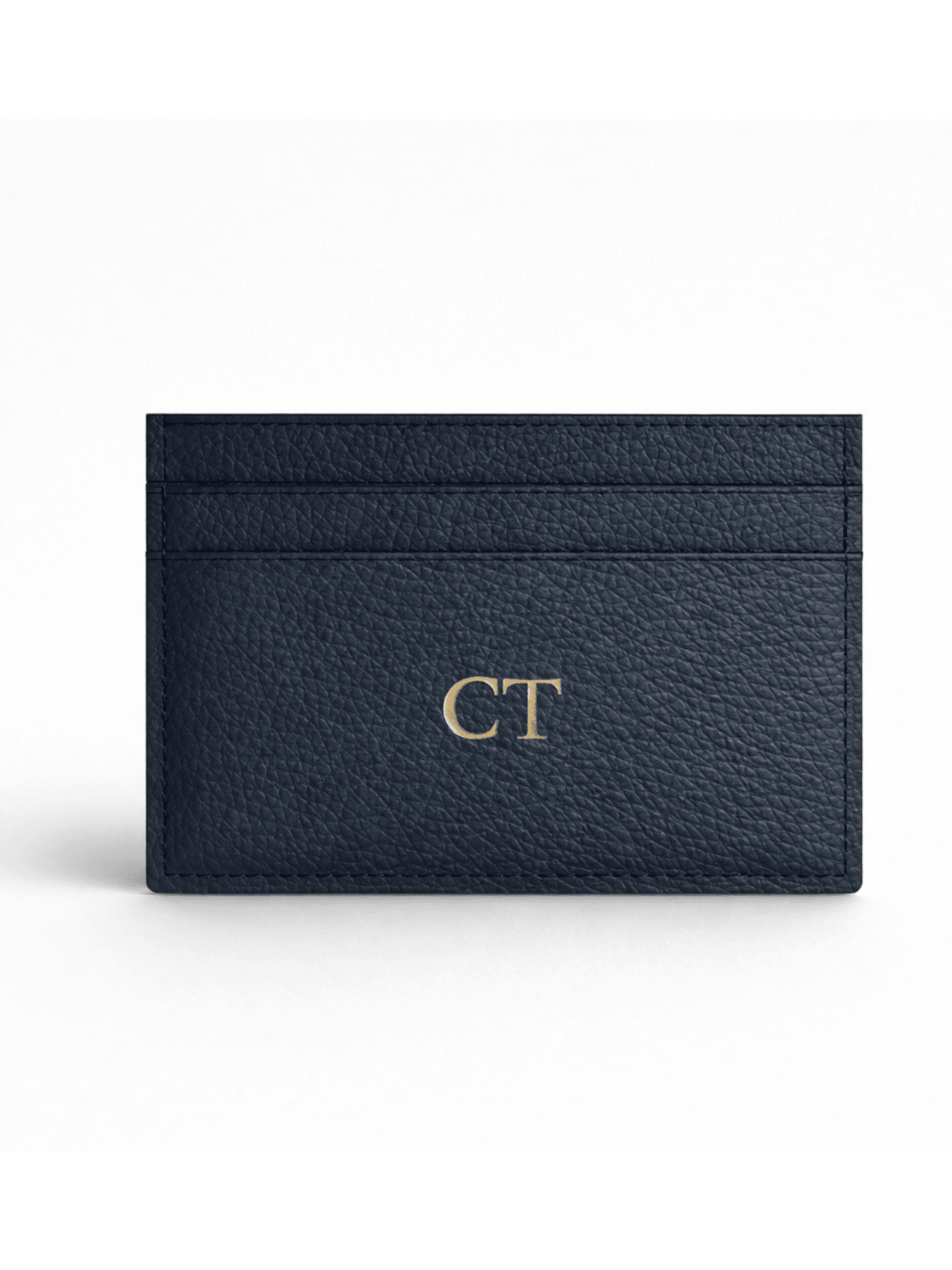 Genuine Pebble Leather Card Holder