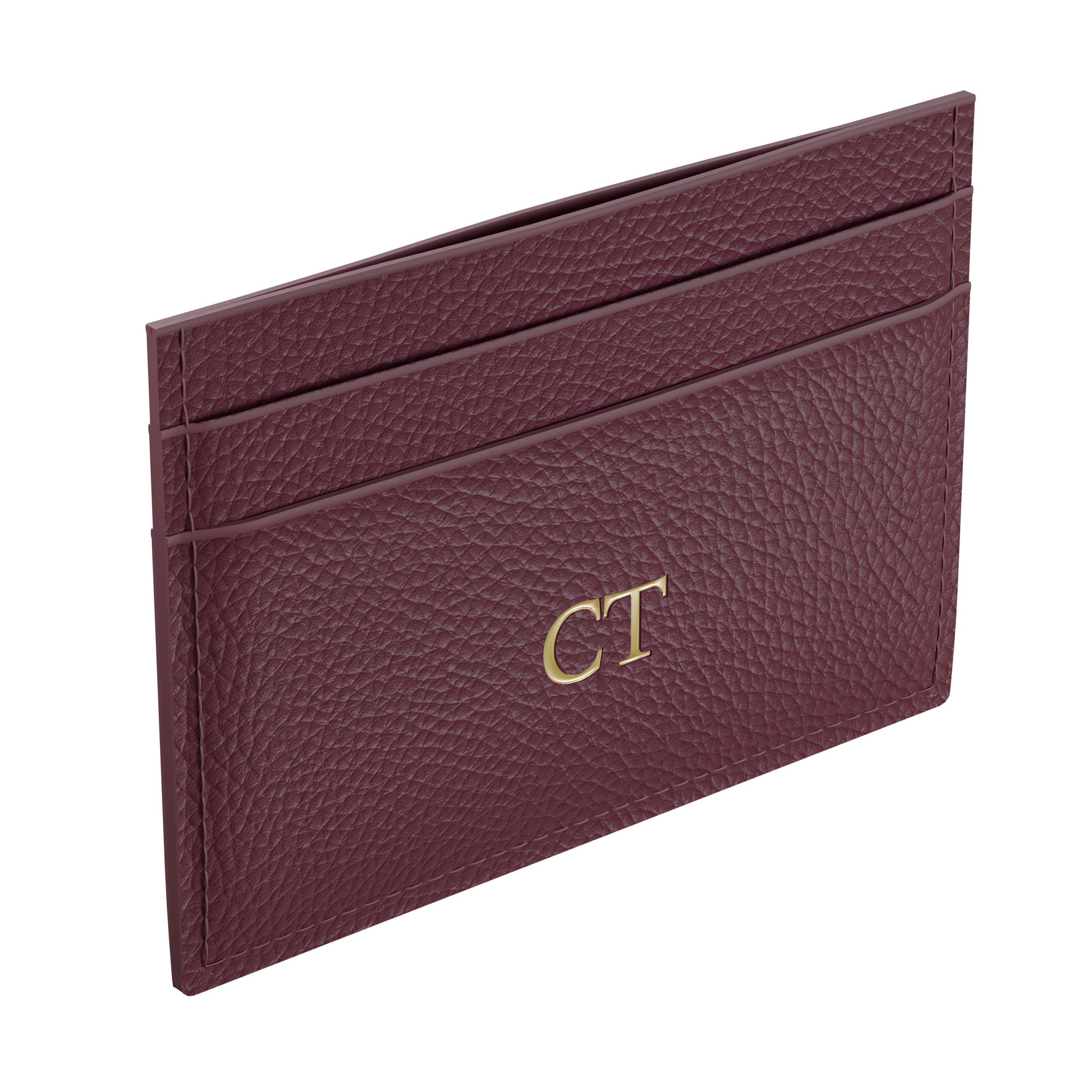Burgundy Genuine Pebble Leather Gift Set | Phone Case & Card Holder
