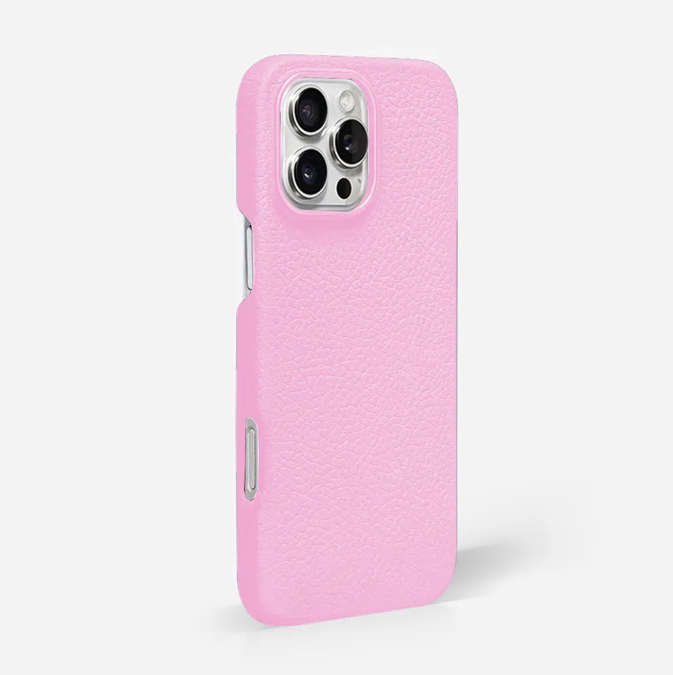 Pink Pebble Leather Phone Case