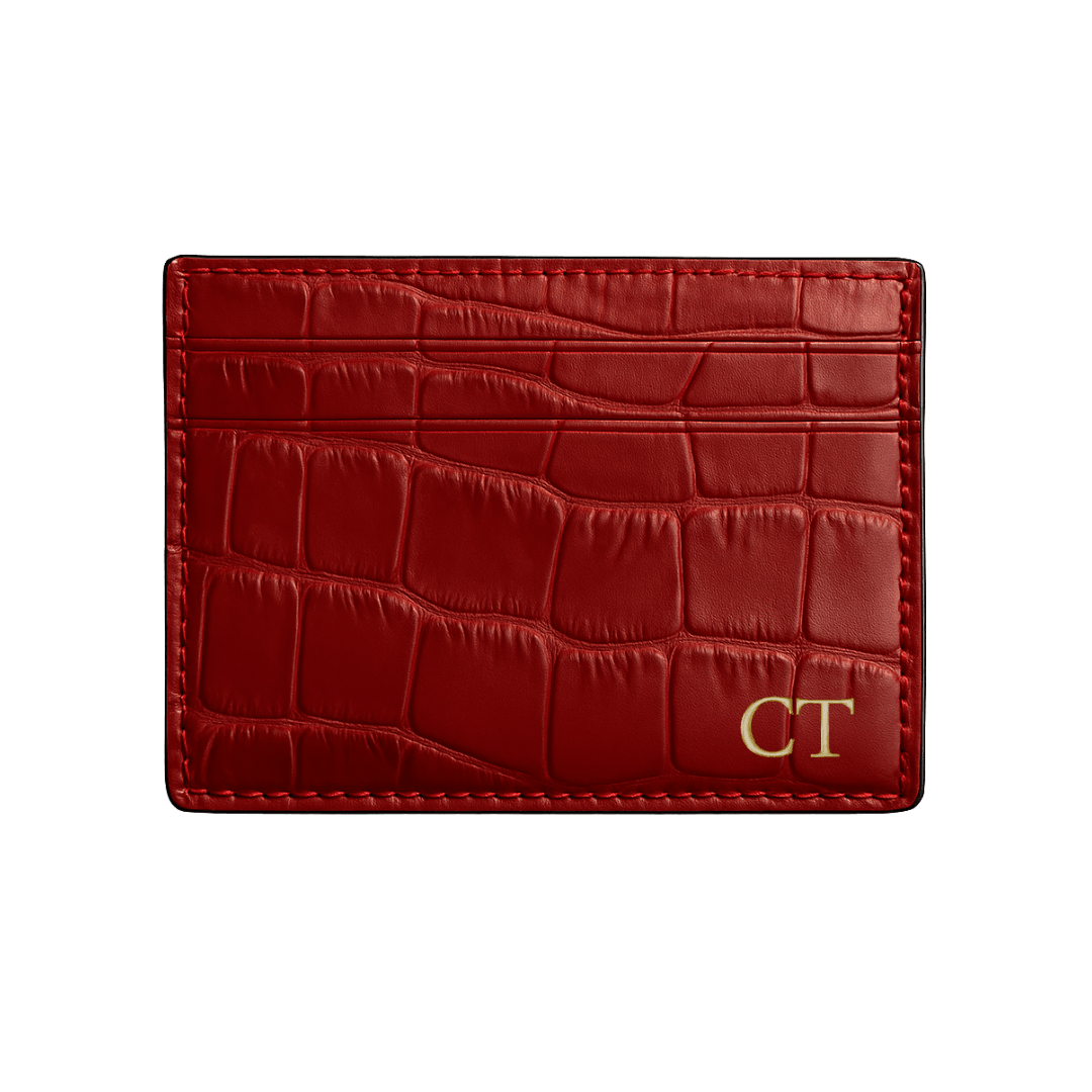 Croc Leather Card Holder